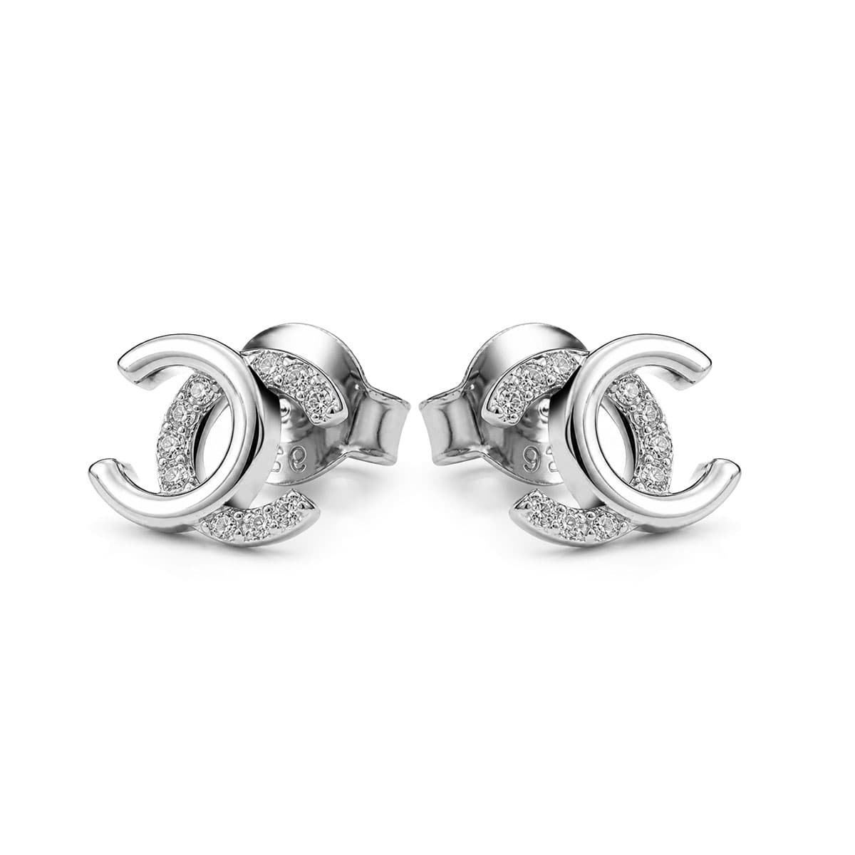 Celeste Pavé CC Stud Earrings