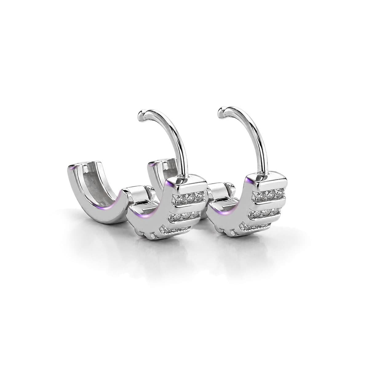 huggie hoop earrings open look