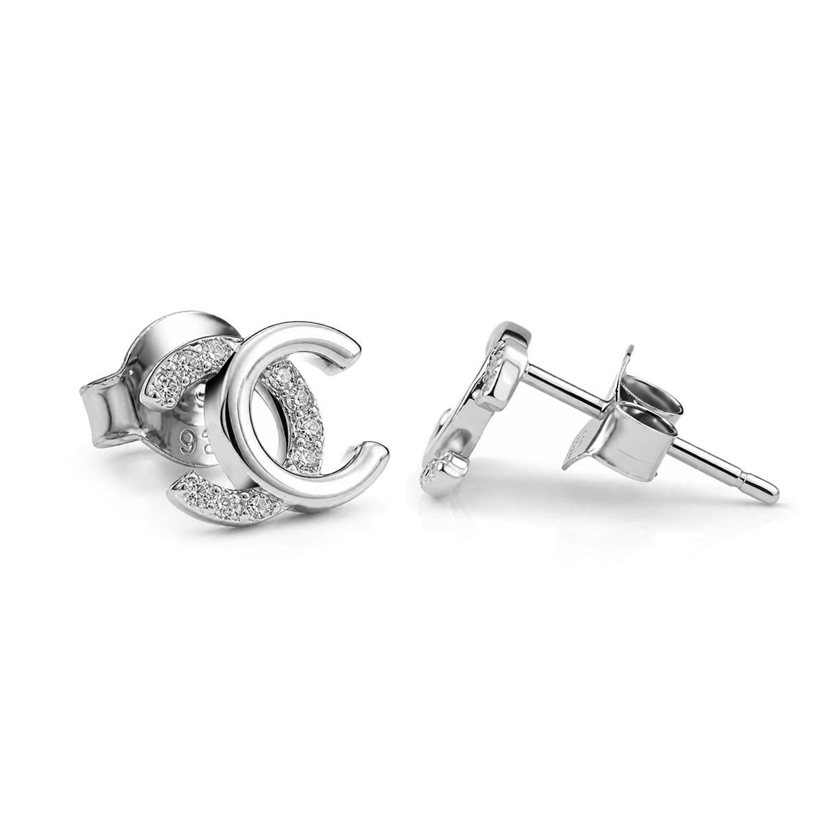 Celeste Pavé CC Stud Earrings