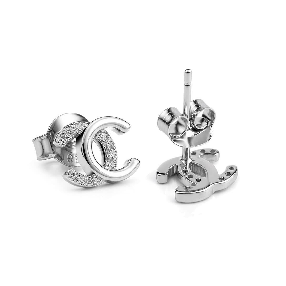 Celeste Pavé CC Stud Earrings