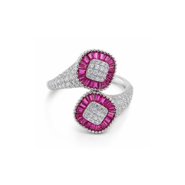 frontlook of Pink Halo Wrap Ring