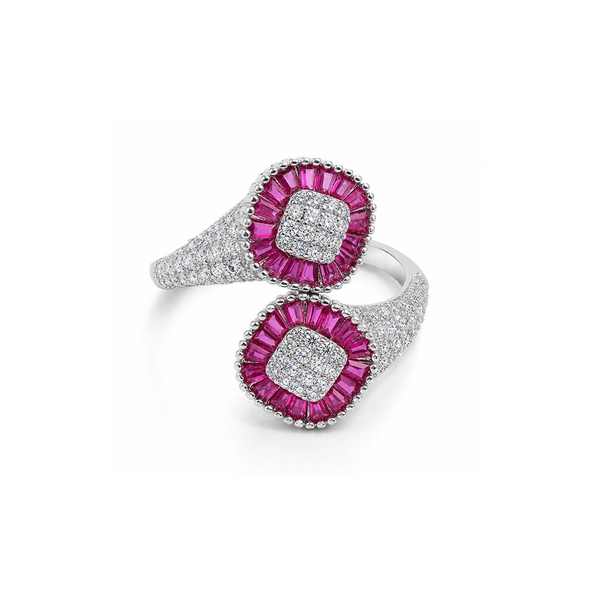 frontlook of Pink Halo Wrap Ring
