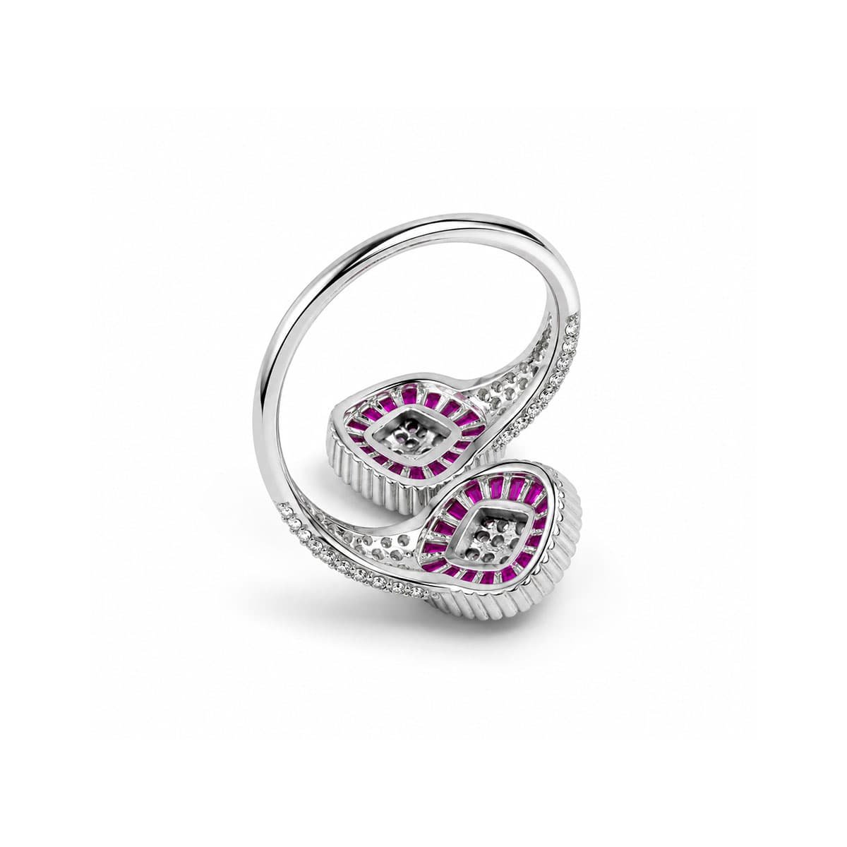 topside look of Pink Halo Wrap Ring