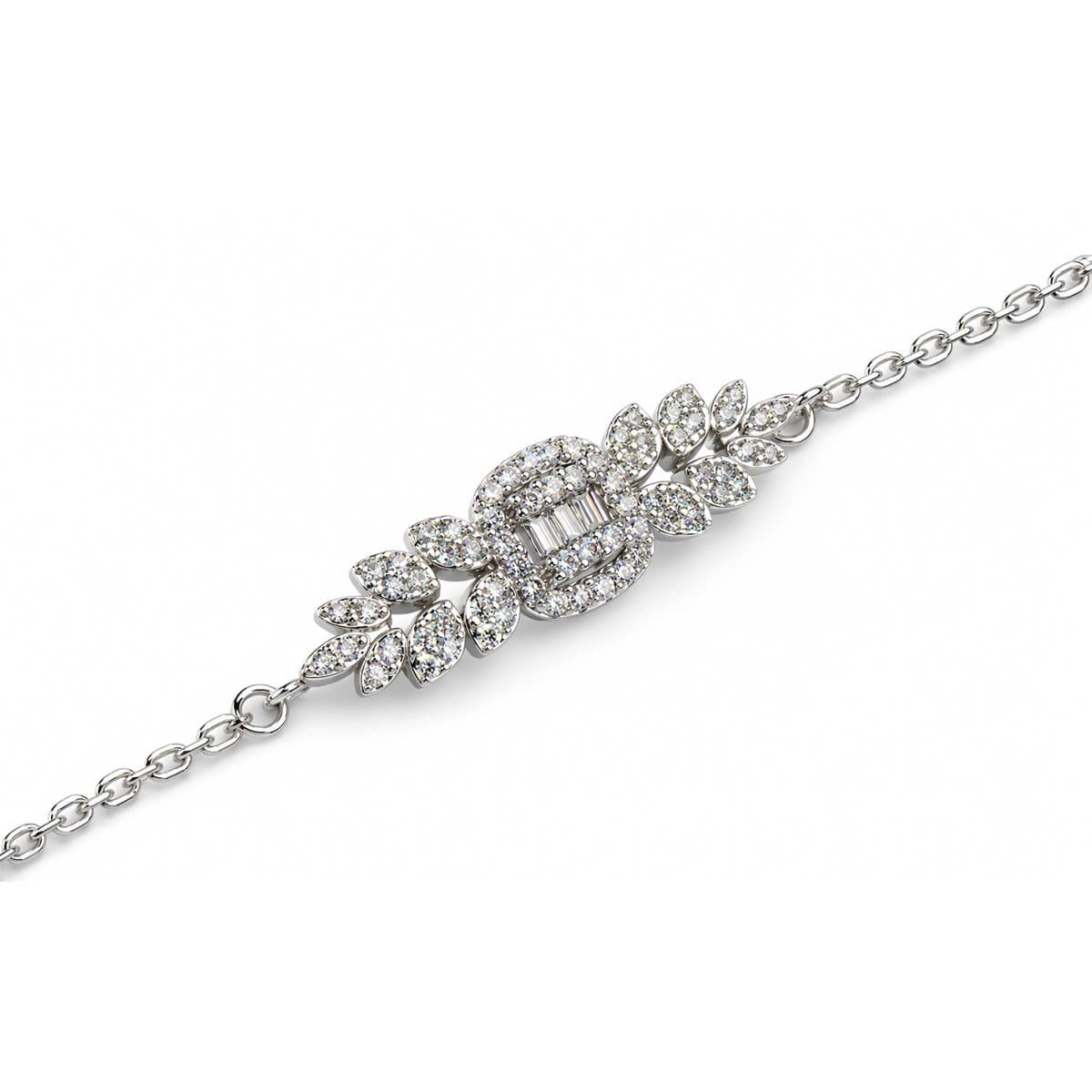 Radiant Leaf Baguette Bracelet