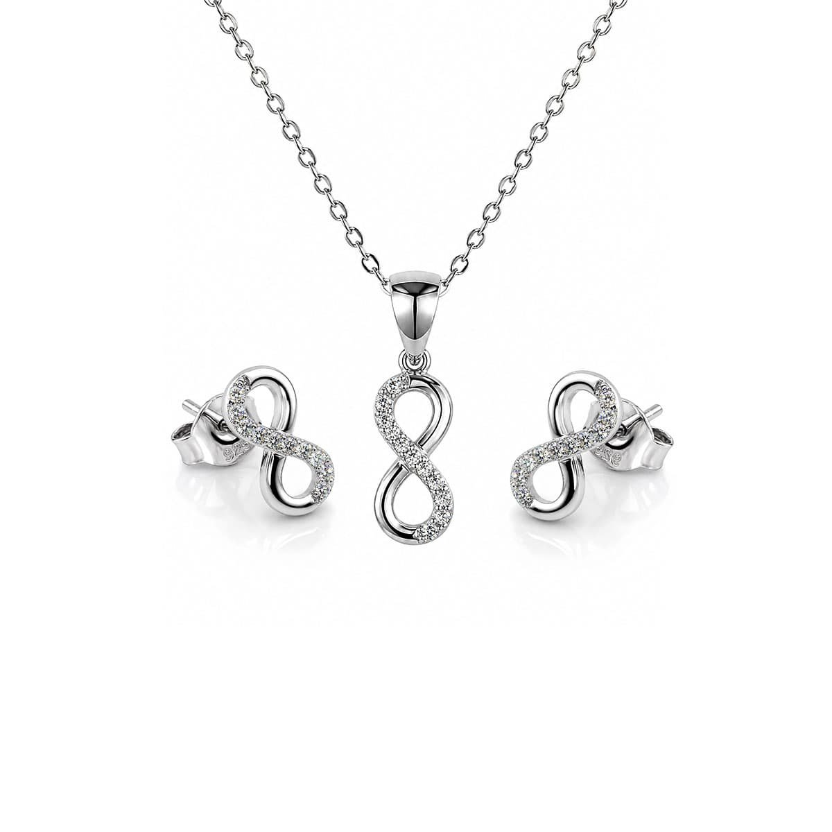 Infinity Sparkle Pendant Set