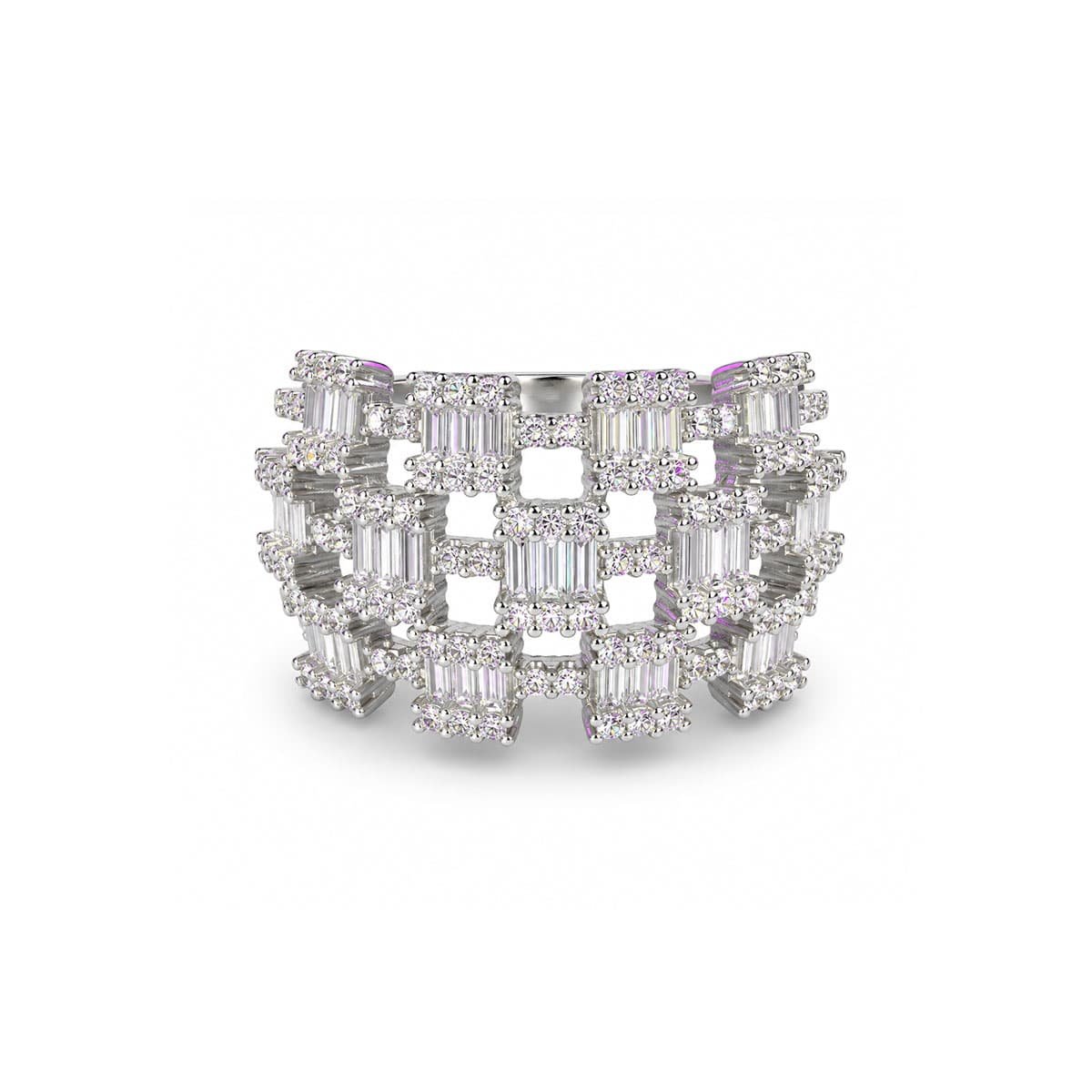topfront look of Celestia Baguette Statement Ring