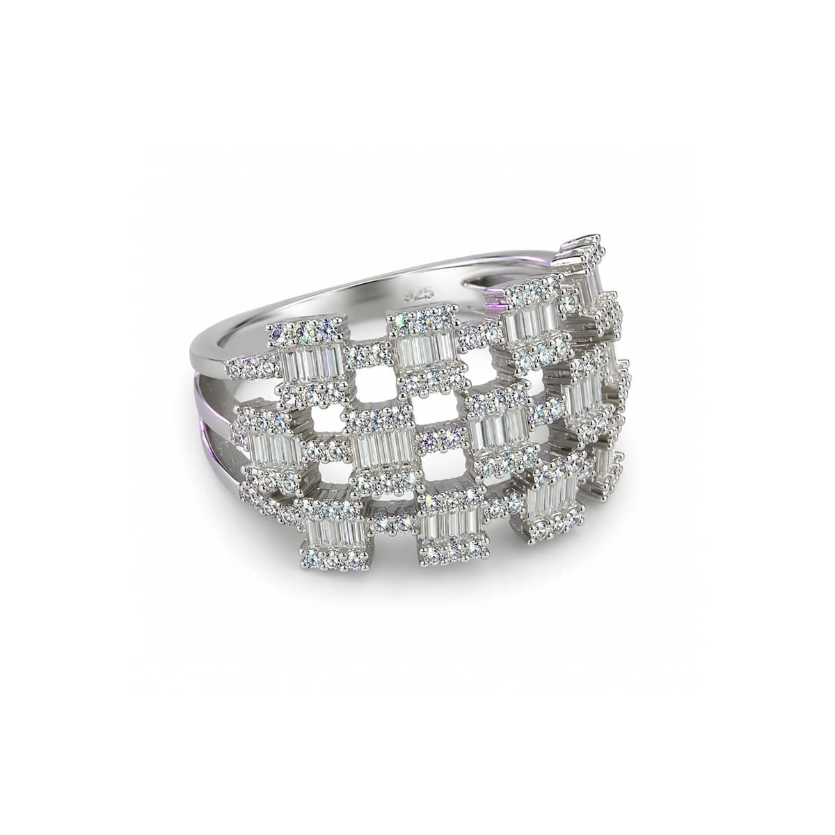 Topside look of Celestia Baguette Statement Ring